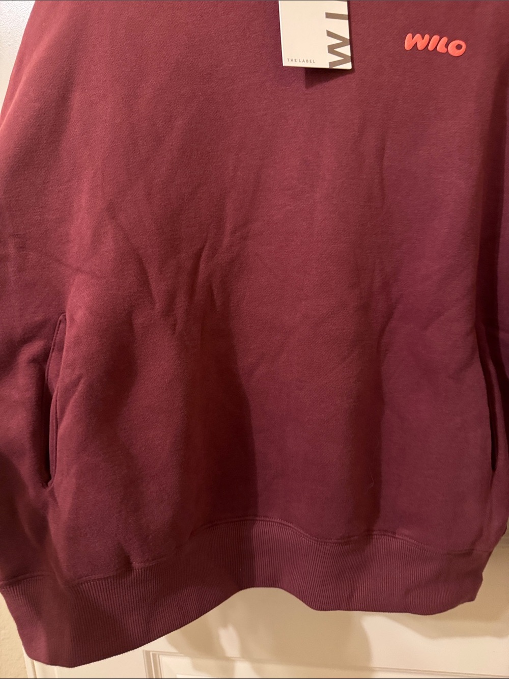 Wilo Wellness Club Burgundy Hoodie with Logo and back logo - Picture 3 of 5